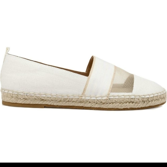 NWOT ZAC Zac Posen Vida Espadrills Vented Linen Style 9M White Tan Slip On - Picture 2 of 12